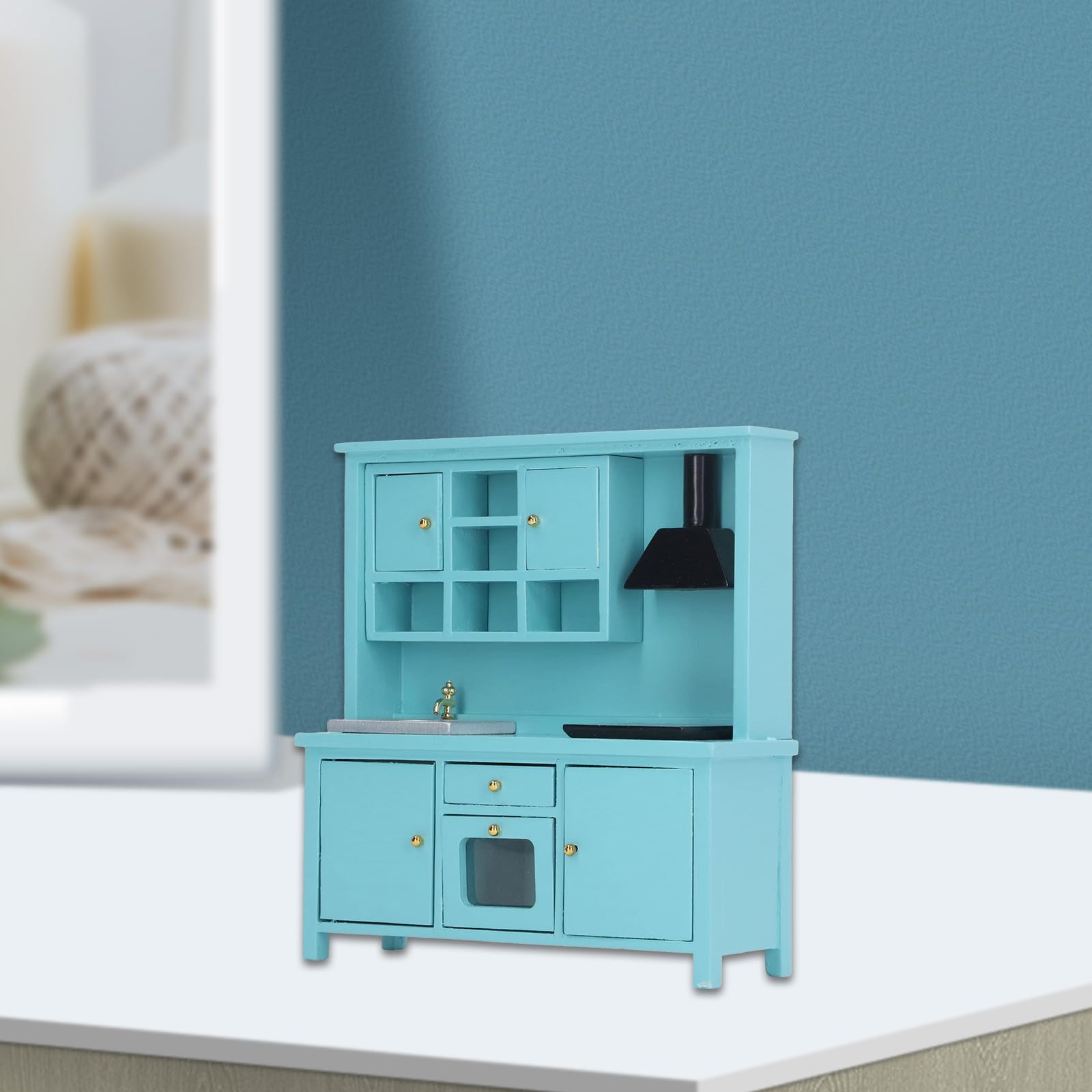 Armadio da cucina Armadietti Mobili in miniatura Modello Case Bambole Accessori da cucina Realistico Playset 1: 12 Case delle bambole in legno Accessori