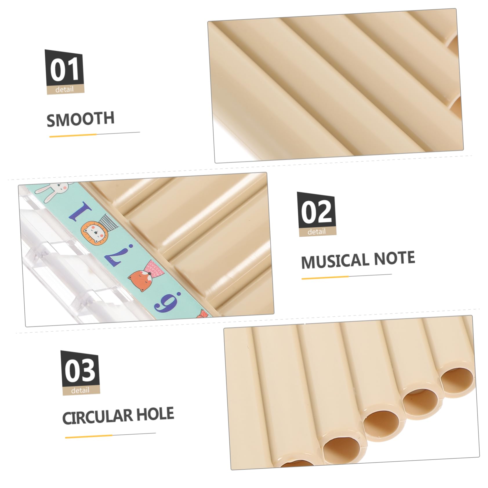 ifundom Flauto di Pan in Resina Chiave Do 16 Canne Bianco per Principianti Strumento Musicale Didattico per Ragazzo Ragazza Portatile per Esercizio Manuale e Coordinazione