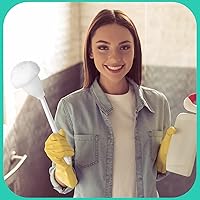 Vista 7 de Eaasty Cepillo para taza de inodoro, cepillo de baño suave blanco con soporte, mango largo, accesorios de baño (12 piezas)