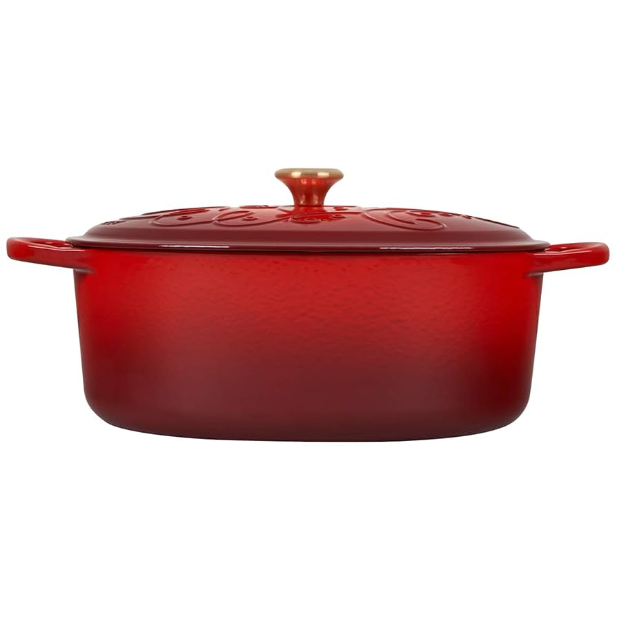 ル・クルーゼ　サンタレリーフ　チェリーレッド シグニチャー ココット・ロンド 24cm チェリーレッド (シルバー