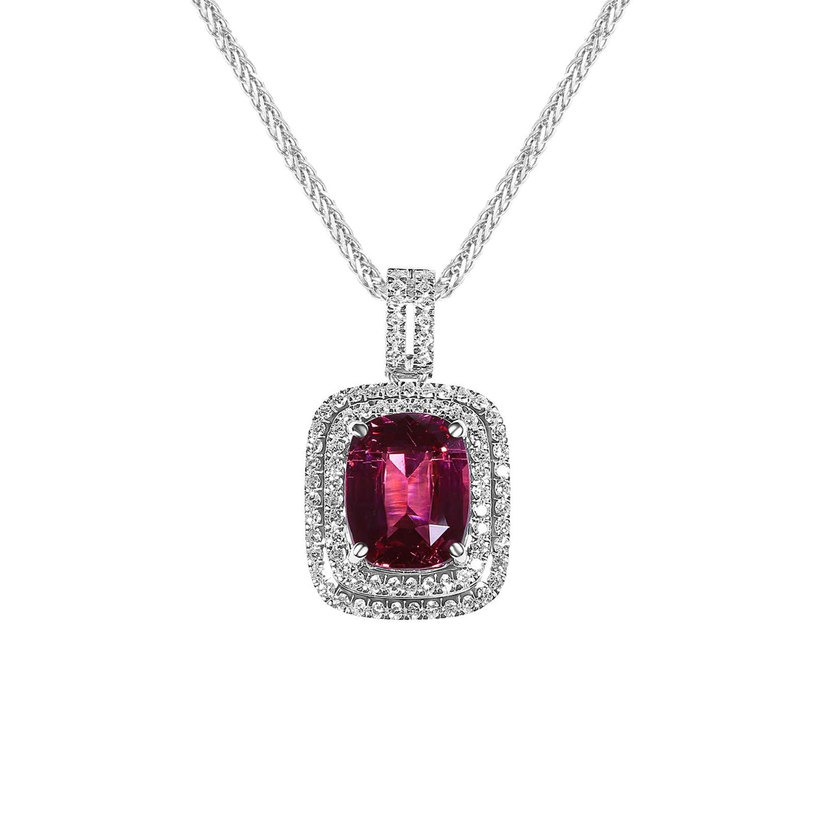 Collar para mujer de oro blanco 375 585 750 con espinela violeta 2