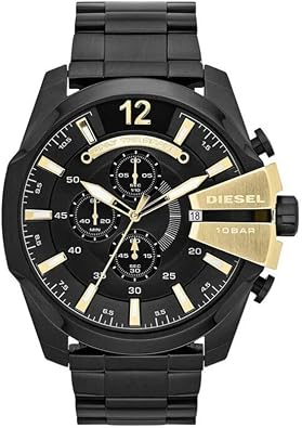 Diesel Mega Chief Watch for Men, Chronograph Men's Watch