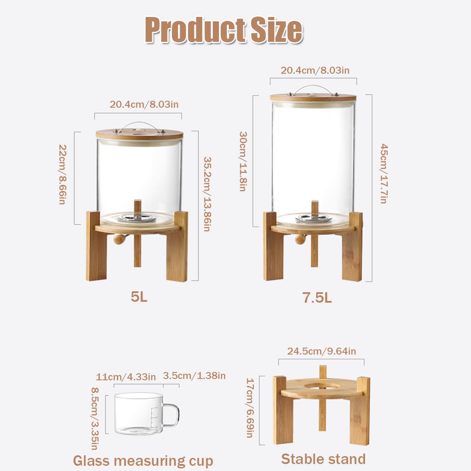 Distributeur de Riz, 5/7.5L, Distributeurs de Céréales avec Tasse à Mesurer de 500ml et Couvercle Hermétique, Récipient de Stockage de Riz Cuisine pour Garder Au Sec (5L)