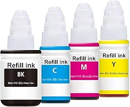 GOOD ONE Ink Compatible for Canon PIXMA G1000 G1010 G1100 G2000 G2002 G2010 G2012 G2100 G3000 G3010 G3012 G3100 G4000 G4010 Printers Pack of 4 Back 135ml/CMY-70ml per Each,Black,Yellow