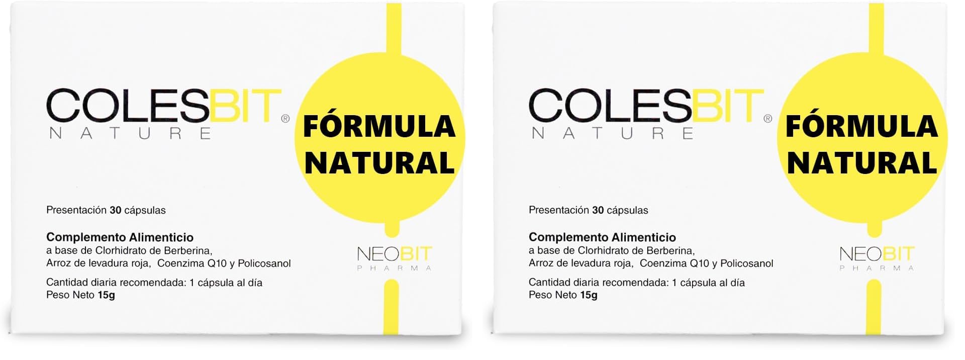 Levadura de Arroz Rojo y Coenzima q10 para Colesterol con Berberina Capsulas Naturales Veganas Sin Gluten Alta Biodisponibilidad 30 uds | Neobit (Paquete de 2)