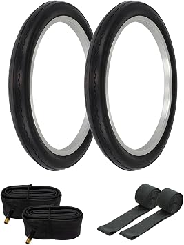 WESTWIND Pair of Bicycle TIRE in 20 x 2.125 Black/Black Slick Tread 2 Tires W/Tubes & Rim Strips G-5010