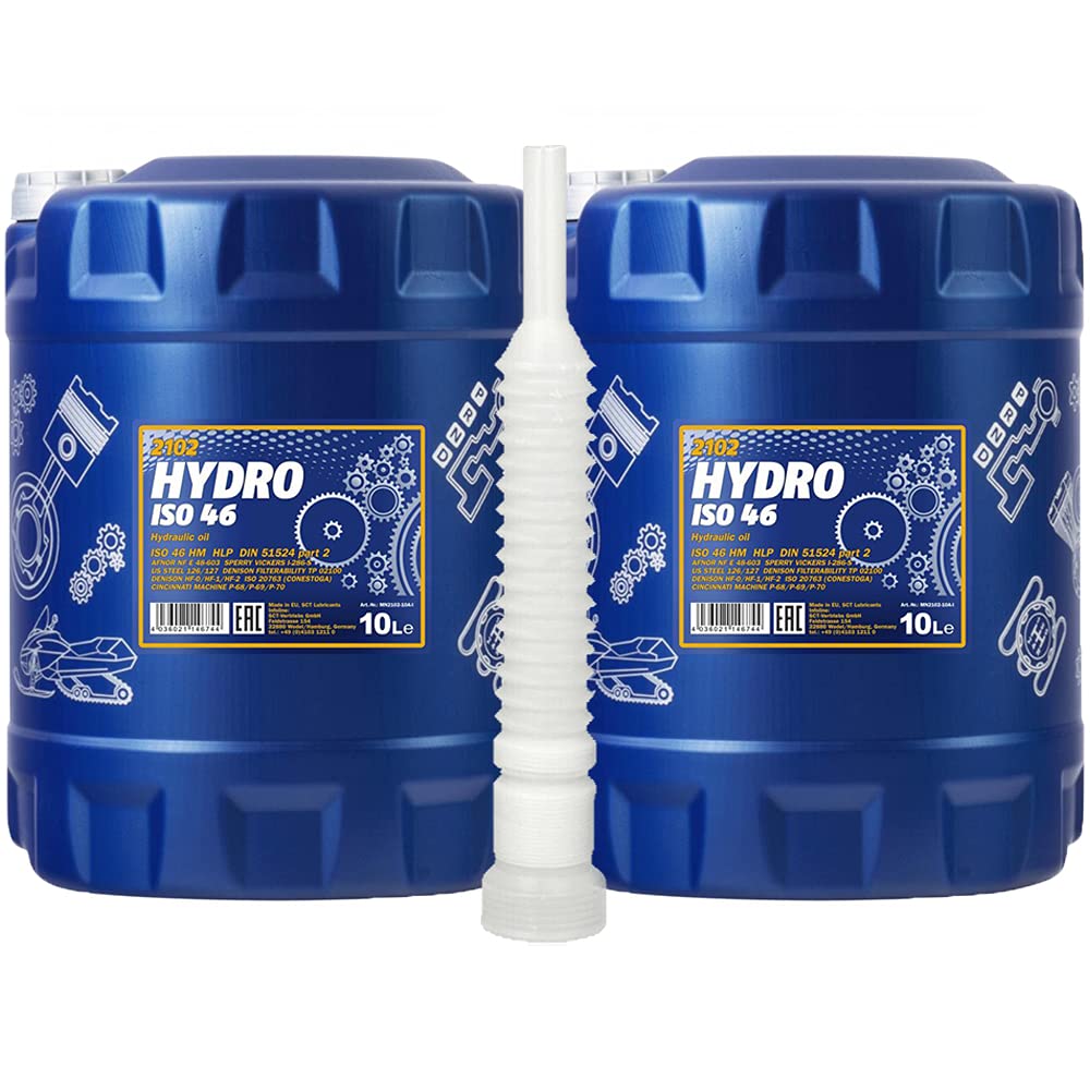 2 x10 Liter, MANNOL 2102 Hydro ISO 46 Hydrauliköl (2,90€/Liter)