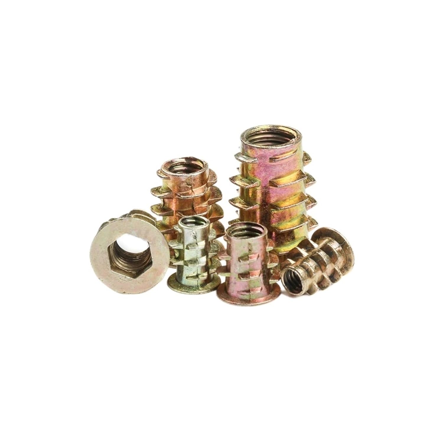 50Pcs Insert Nut M4 M5 M6 M8 Flanged Hex Drive Head Furniture Nuts Kit Bolts and Nuts(M6 x 15)