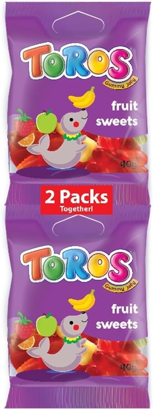 Toros Fruity Jelly Gummy Candy 40 g, 2-Pack