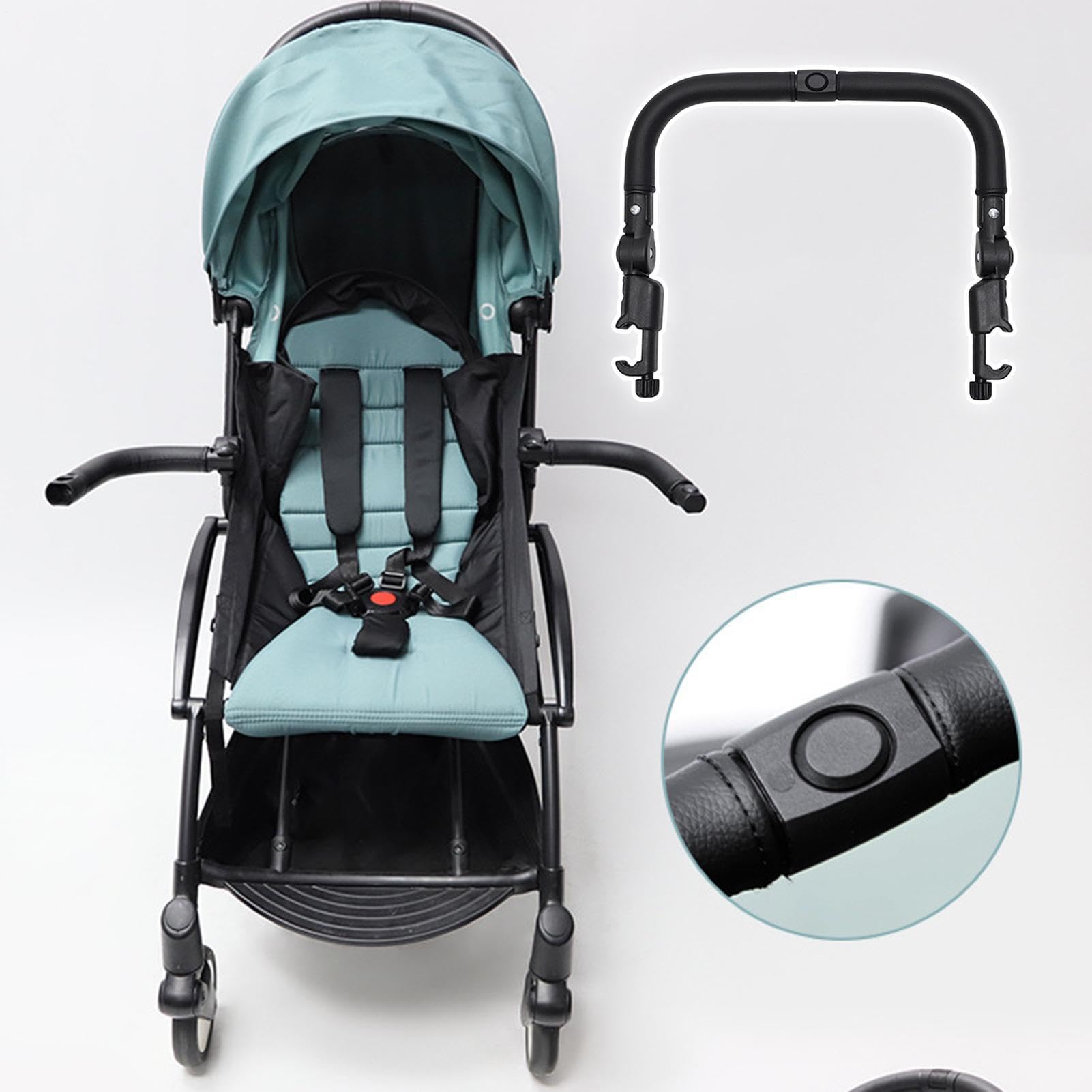 Barre pare-chocs poussette Rechange Réglable En Similicuir | Accessoires Poussette Barre De Protection Pour Extérieur Parc Shopping Marche Camping Pique-Nique