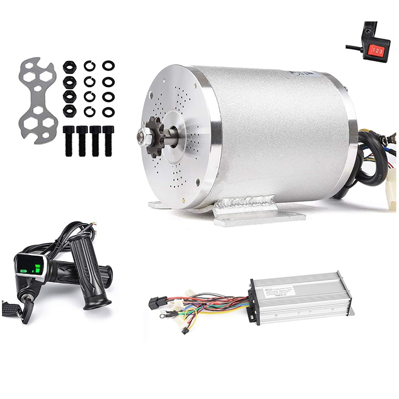 48V 1000W Brushless DC Motor Kit – 3750RPM, Includes Controller & Twist Handle, Compatible with Electric Scooters & Vehicles(36V-1000W)
