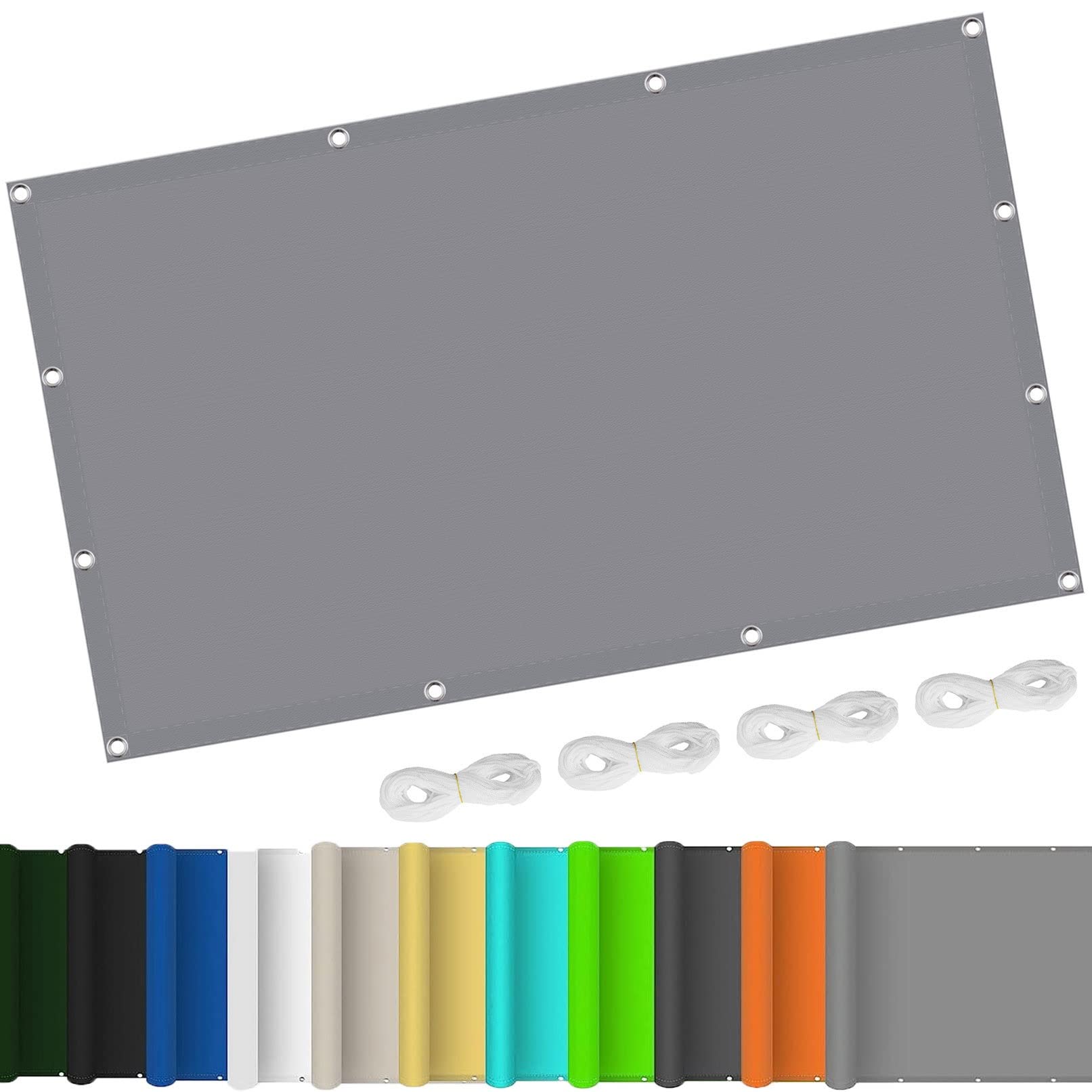 Voile d'ombrage rectangulaire gris clair 1.4x2.4m pour pergola