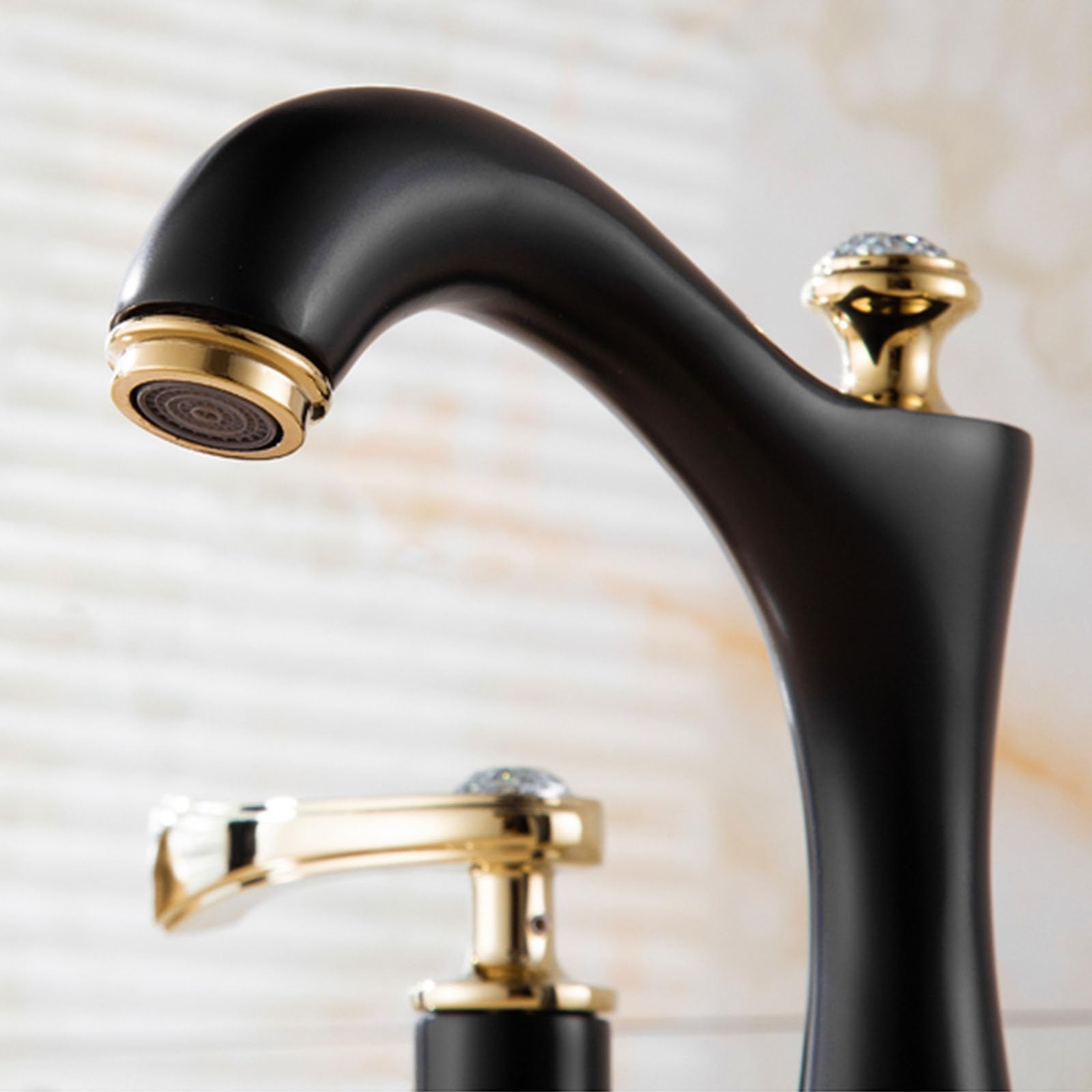 XJTNLB Grifo Lavabo Vintage Blanco Tres Agujeros Grifo Baño Lavabo con Dos Mandos Grifos para Lavabos de Baño Vintage