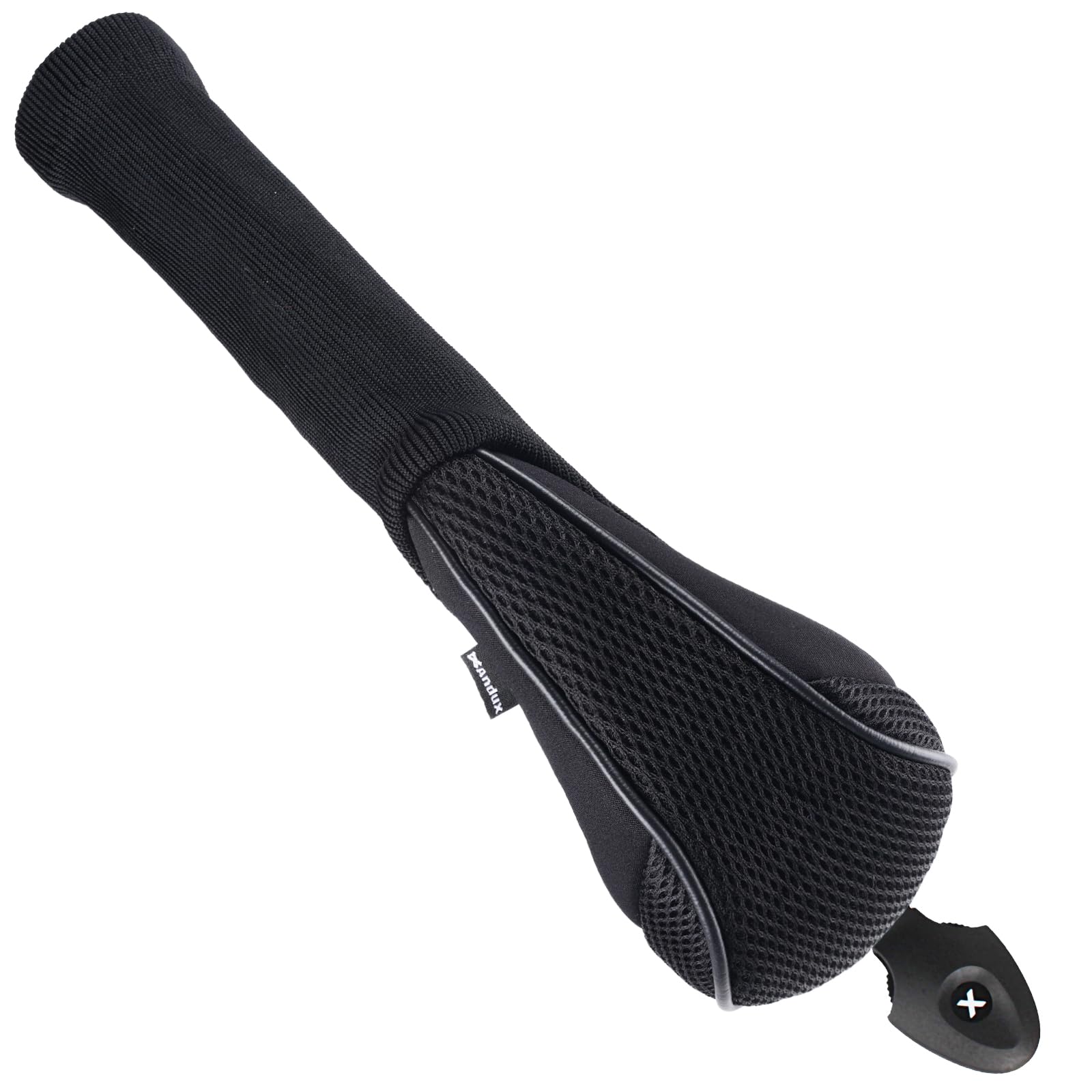 Andux 2 Pack Cuello Largo Cabeza de Palo de Golf híbridos Fundas Intercambiables nº Etiqueta CTMT-01, Negro