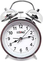 Relógio de Mesa Vintage Antigo Clássico Despertador Com Luz Led Noturna Em Metal Analógico