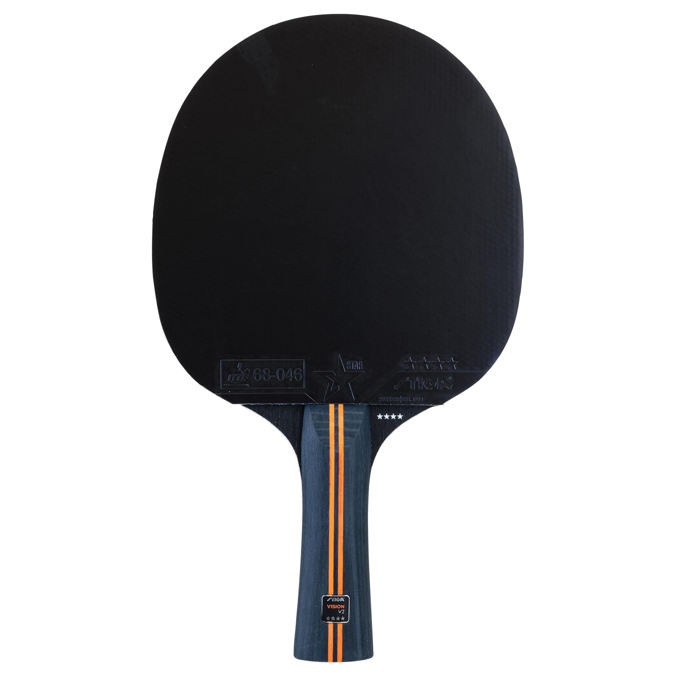 STIGA Vision V2 Racchetta da Ping Pong a 4 Stelle – Velocità e Controllo, Telaio 5 Strati, Impugnatura Concava, Crystal Tech, Gomma ITTF 2.0 mm