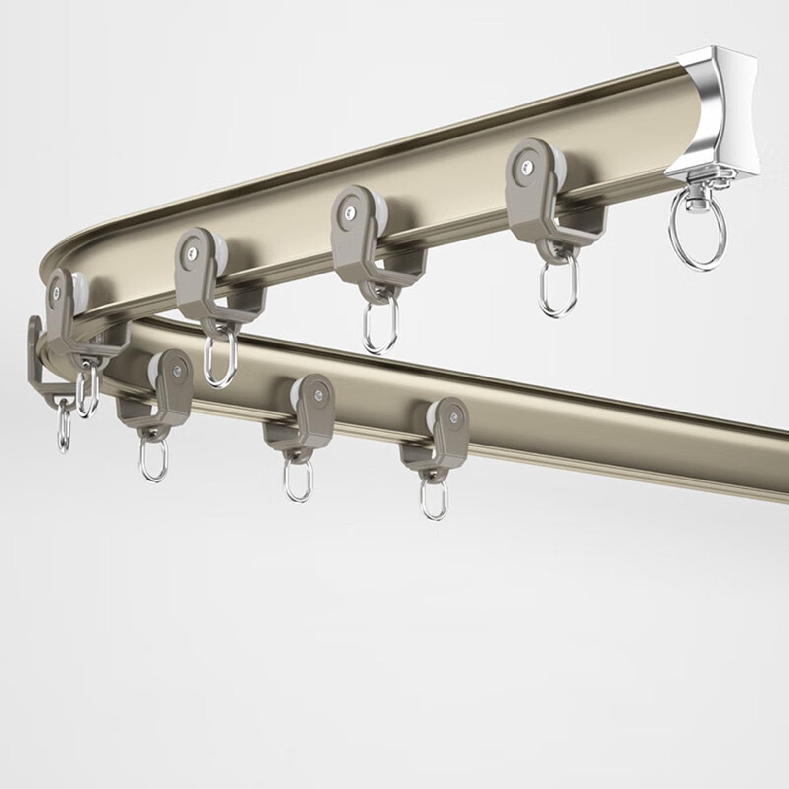swish curtain track, 3.5m Flexible Curtain Rail Ceiling for Bay Windows and Shower Room Divider with Accessories,4m(4m/13ft)