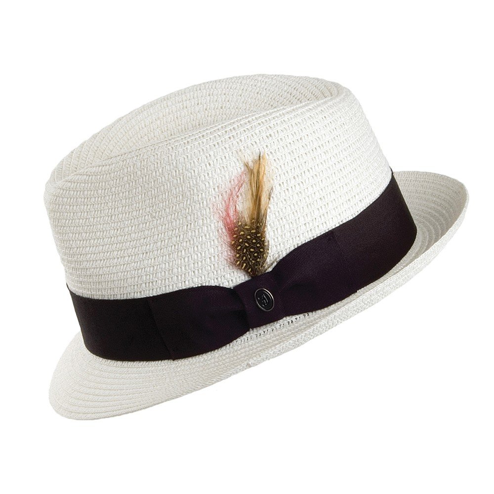 Jaxon & James Chapeau Trilby en Paille Toyo Blanc