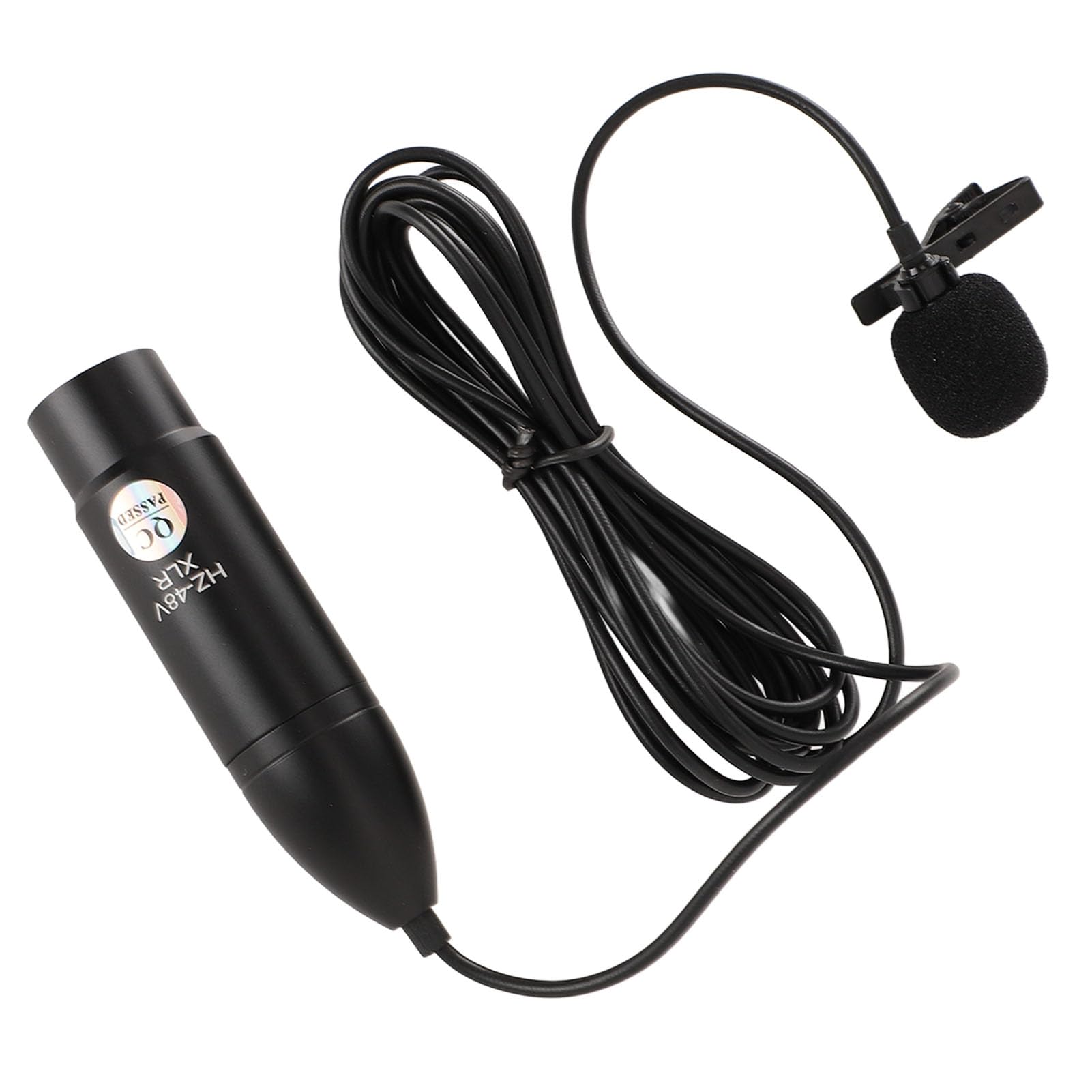 Microphone Cravate omnidirectionnel à réduction de Bruit, Alimentation fantôme 48 V, connecteur XLR 3 Broches, Mono, pour l'enregistrement d'interviews et de Discours.