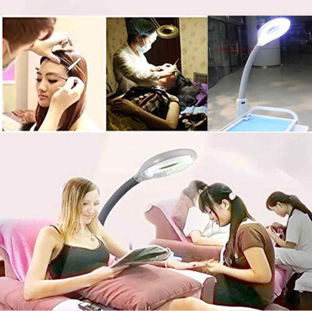 5X Grande loupe Support-loupe Lampe Lampe de Travail Support de Montage Pince Mains Libres Lampe loupe avec 74 lumières LED à économie d'énergie