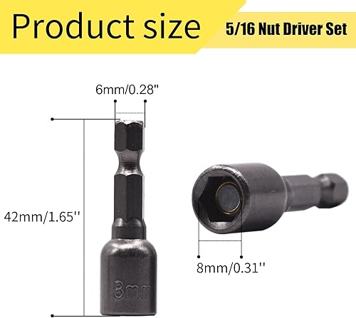 Miniatura 2 de YXQ Juego de brocas de impacto hexagonal de 0.315 pulgadas para herramientas eléctricas, 10 unidades