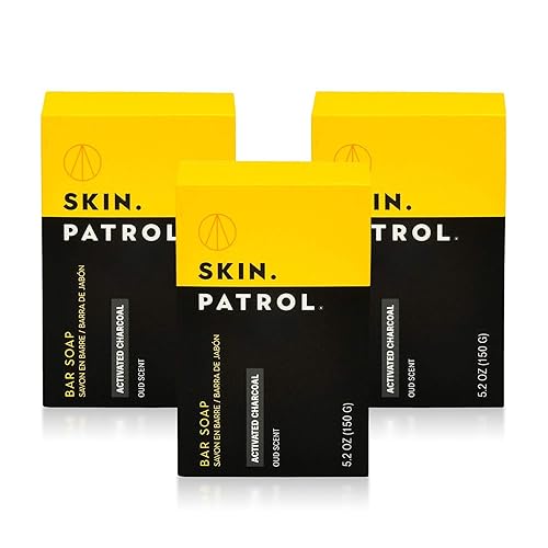 Skin Patrol - Barra de jabón de carbón activado, sin sulfatos, sin parabenos, 5.2 onzas, paquete de 3