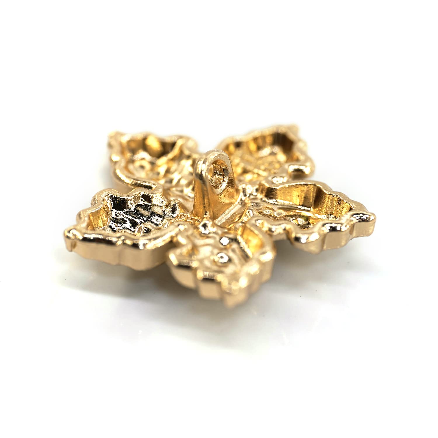 20 szt. Ozdobiony kryształami górskimi metalowe guziki do szycia poinsecji do płaszczy -25 mm -1"