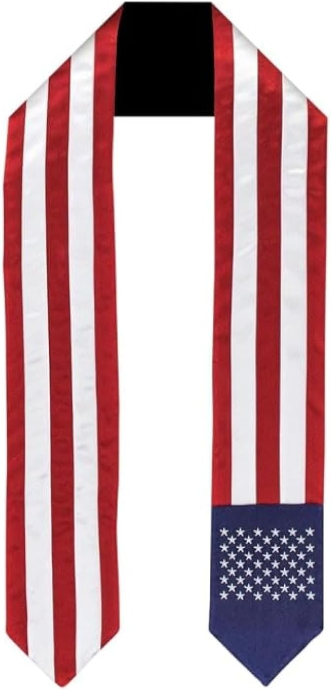 Vision Wear USA United States Flag Graduation Sash/Stole International Study Abroad Adult