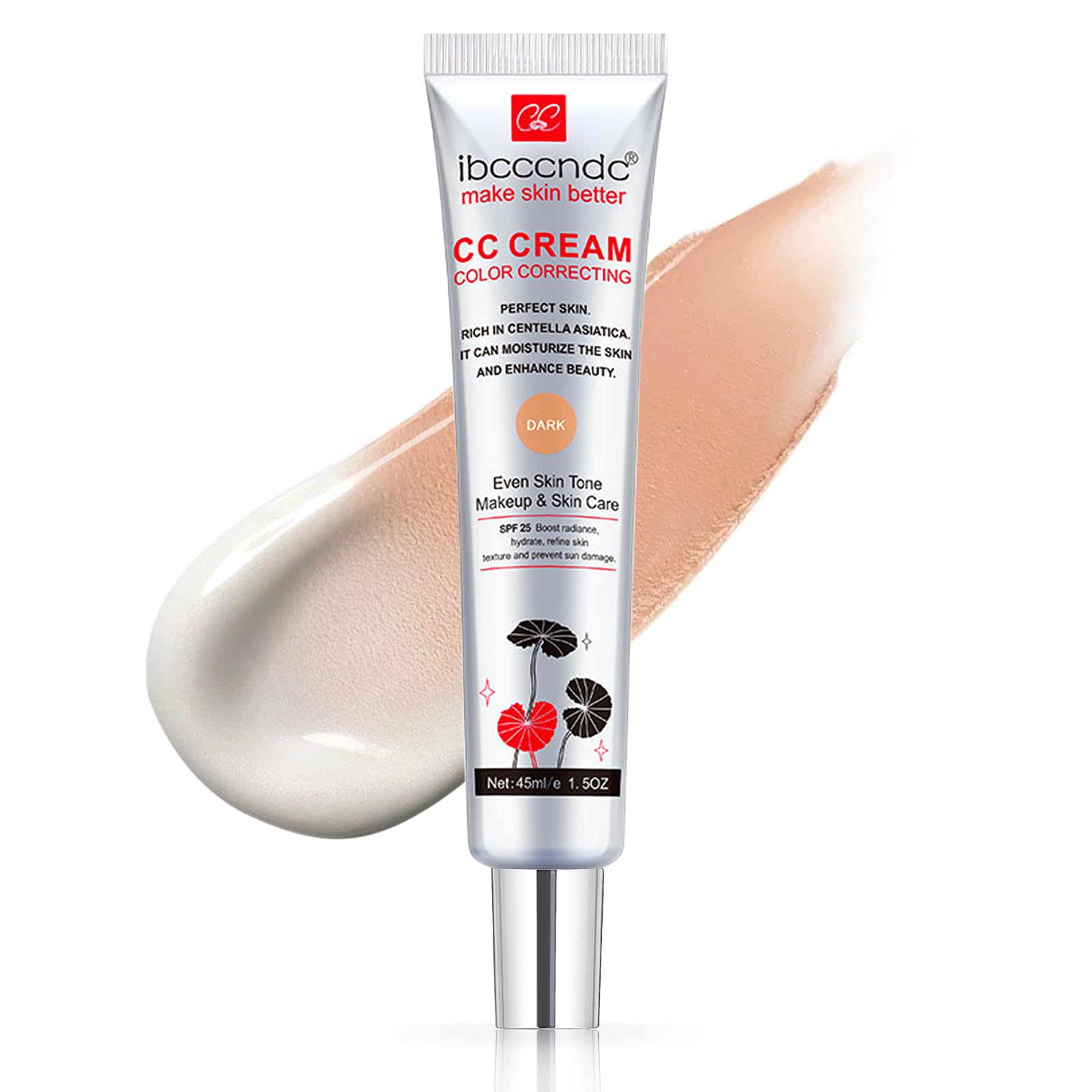 NewBang Color Correcting CC Cream with Centella Asiatica, Light Aqua Gel Skincare Moisturizer, Lasting Invisible Pores Brightening Makeup Primer, SPF25 Soothes Hydrate Facial Concealer Skin Perfector