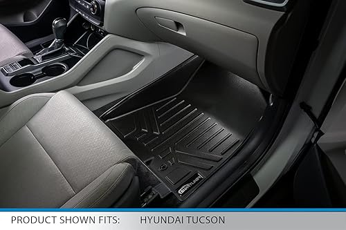 Miniatura 3 de SMARTLINER Juego de alfombrillas de piso de 2 filas de ajuste personalizado para todo tipo de clima, compatible con Hyundai Tucson 2016-2018