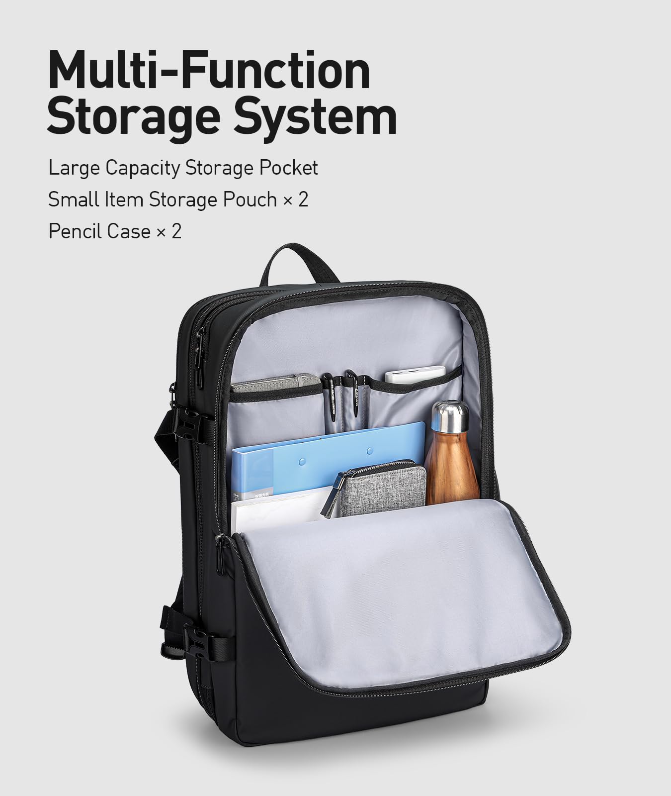 MARK RYDEN Business Rucksack Erweiterbar 20L-35L Hydrophobes Gewebe zum Mitnehmen Laptop für 17,4-Zoll-Laptops, Diebstahlschutz, fluggeprüfter Handgepäckrucksack für Wochenendtrips