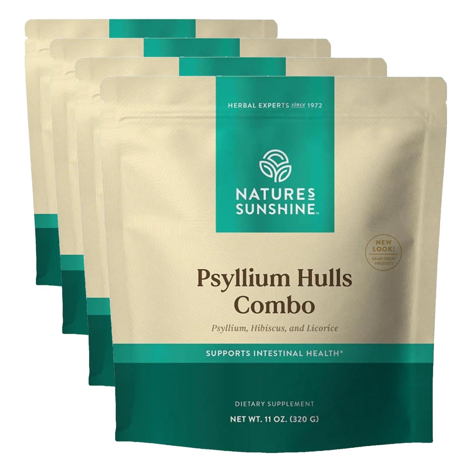 Nature's Sunshine Psyllium Hulls Combination 11 Oz (Pack of 4) 11 Ounce (Pack of 4)