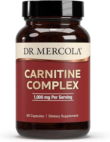 Dr. Mercola Carnitine Complex - Supports Cellular Energy & Brain Function - L-Carnitine & Acetyl-L-Carnitine Blend - Non-GMO - Gluten-Free - 60