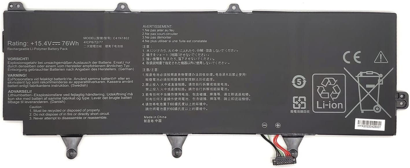 BGZY C41N1802 Replacement Laptop Battery Compatible with Asus Rog Zephyrus S 3s Plus GX701 GX701GW GX701GX GX735GV GX735GW GX735GX