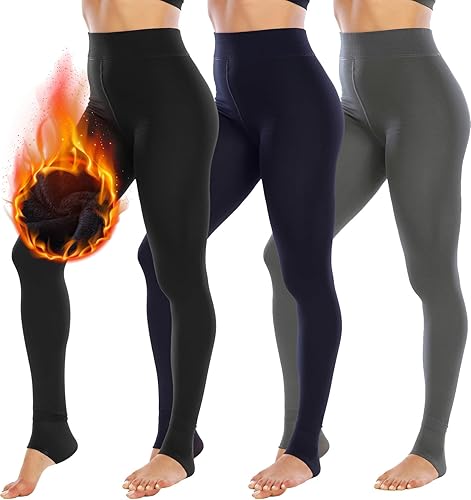 NORMOV Leggings con forro polar cálido para mujer, medias térmicas gruesas de terciopelo