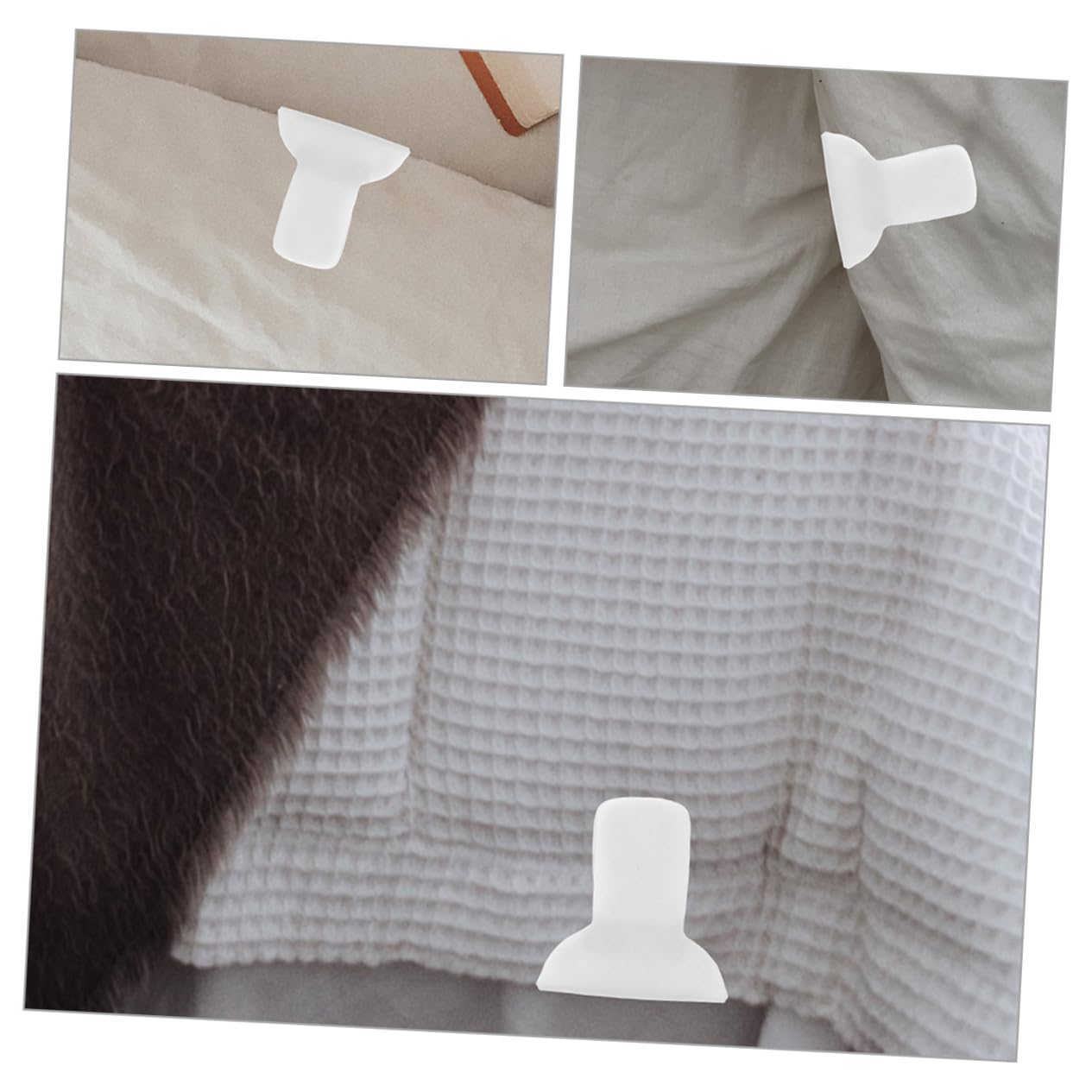 Bettlaken-Clips, Quilt-Fixer-Knopf, 4 Stück, Blechschaum, weiße Quilt-Befestigungselemente, Quilt-Befestigungsclips, Bettdecken-Steppdecken-Befestigungselemente