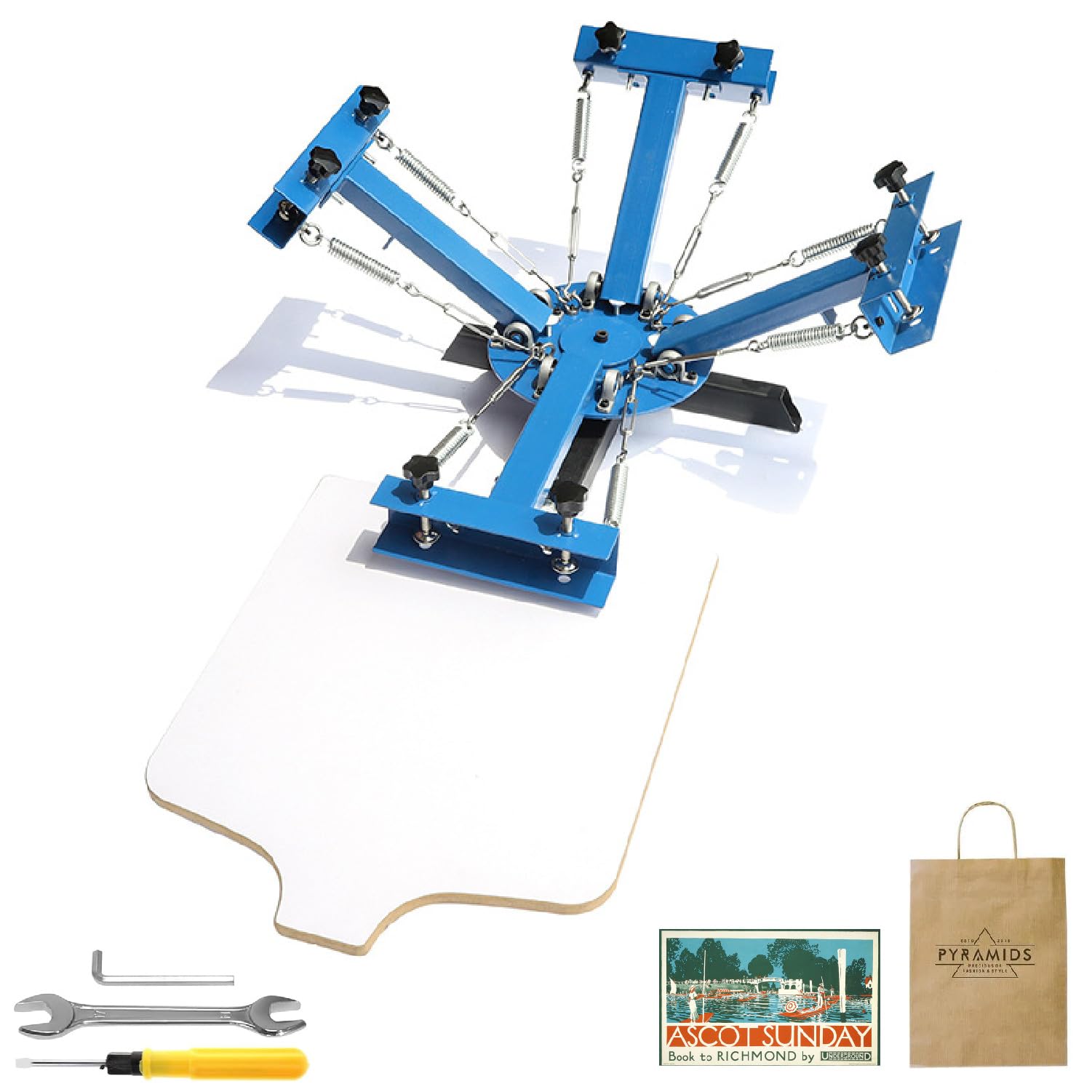 手動湾曲シルクスクリーン印刷機 Amazon.co.jp: Kurflo 手動スクリーン印刷機 4色 360度回転 シルク