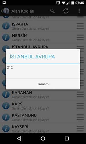 Telefon Alan Kodları (Turkey Area Codes)