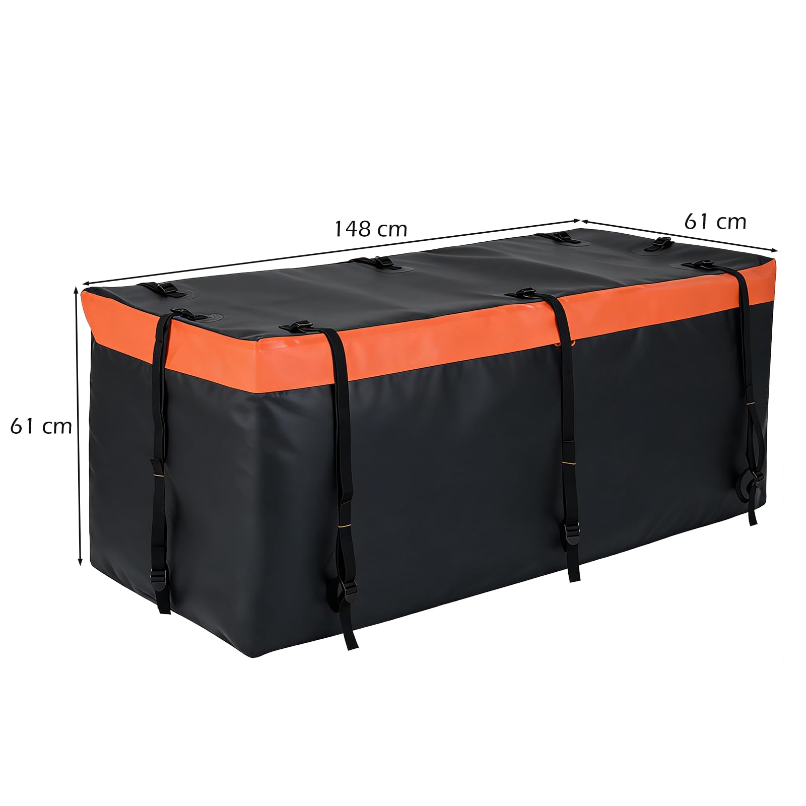 SOARS Coffre de Toit, Coffre Attelage de Remorque, Coffre Arrière Voiture en PVC Étanche avec 6/8/8 Sangles Renforcées, Sac pour Véhicules, SUV, Camion, Voyage Camping (550L| 148 x 61 x 61 cm)