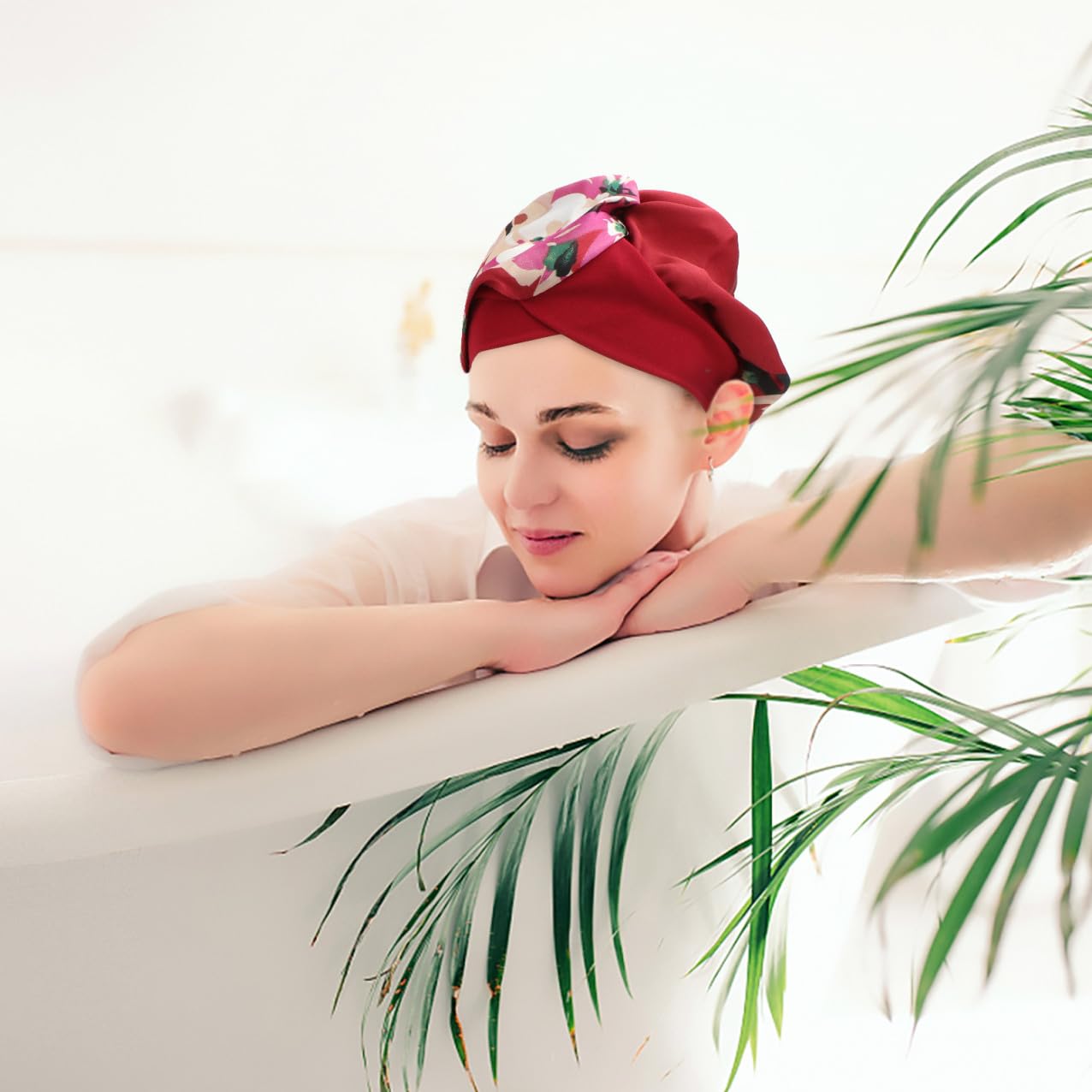 Healeved 6pezzi Cappello Turbante Elastico Ampio Per Donna Cappello Da Notte Traspirante e Multifunzionale Sintetica