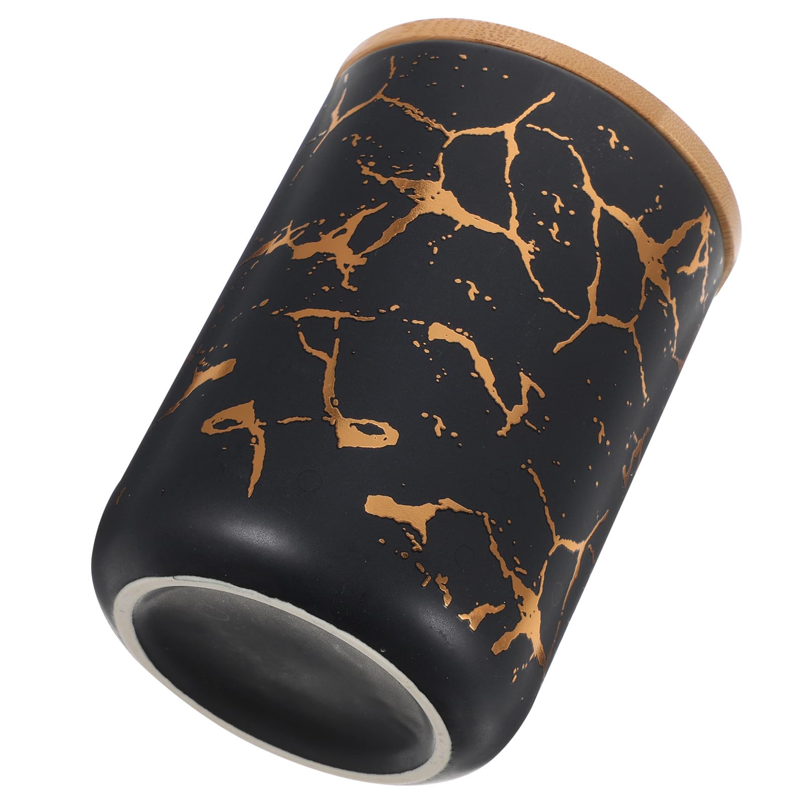 Contenitore in Ceramica per Tè con Coperchio Ermetico, Barattolo Sigillato Medio in Ceramica Liscia Nero Opaco per Conservazione Alimenti Secchi e Caramelle, per Cucina e Uso