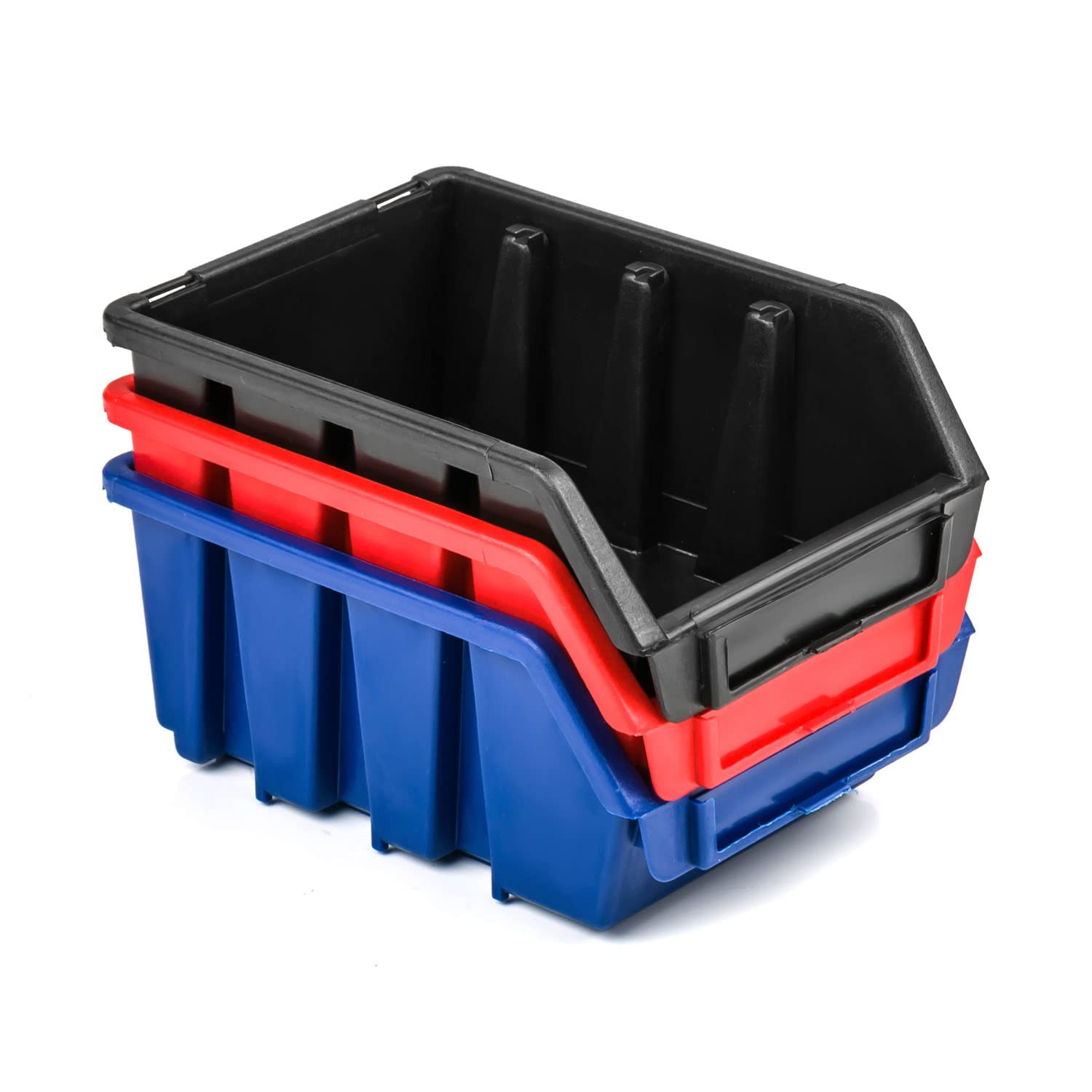 botle 50 cajas clasificadoras para taller, apilables, caja de almacenamiento, caja azul, 16 x 11,5 x 7,5 cm, caja clasificadora de plástico