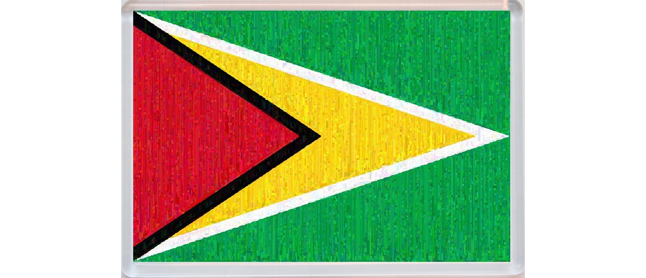 Guyana - 'Rustic Style' National Country Flag - Jumbo Fridge Magnet