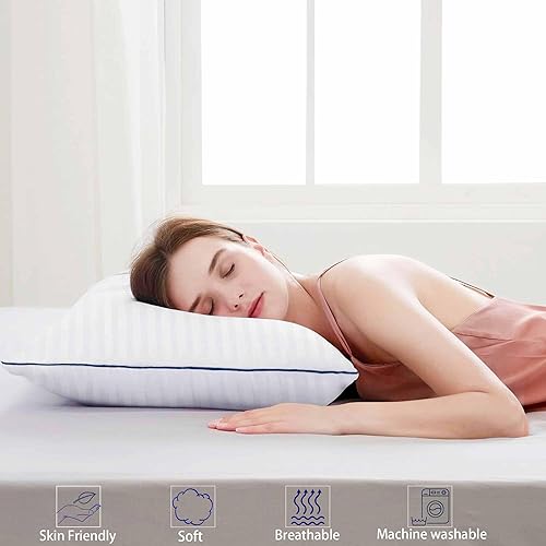 Miniatura 3 de iFaon Juego de 4 almohadas suaves y esponjosas de tamaño estándar para dormir boca abajo boca abajo, 20 x 26 pulgadas, hipoalergénicas con relleno