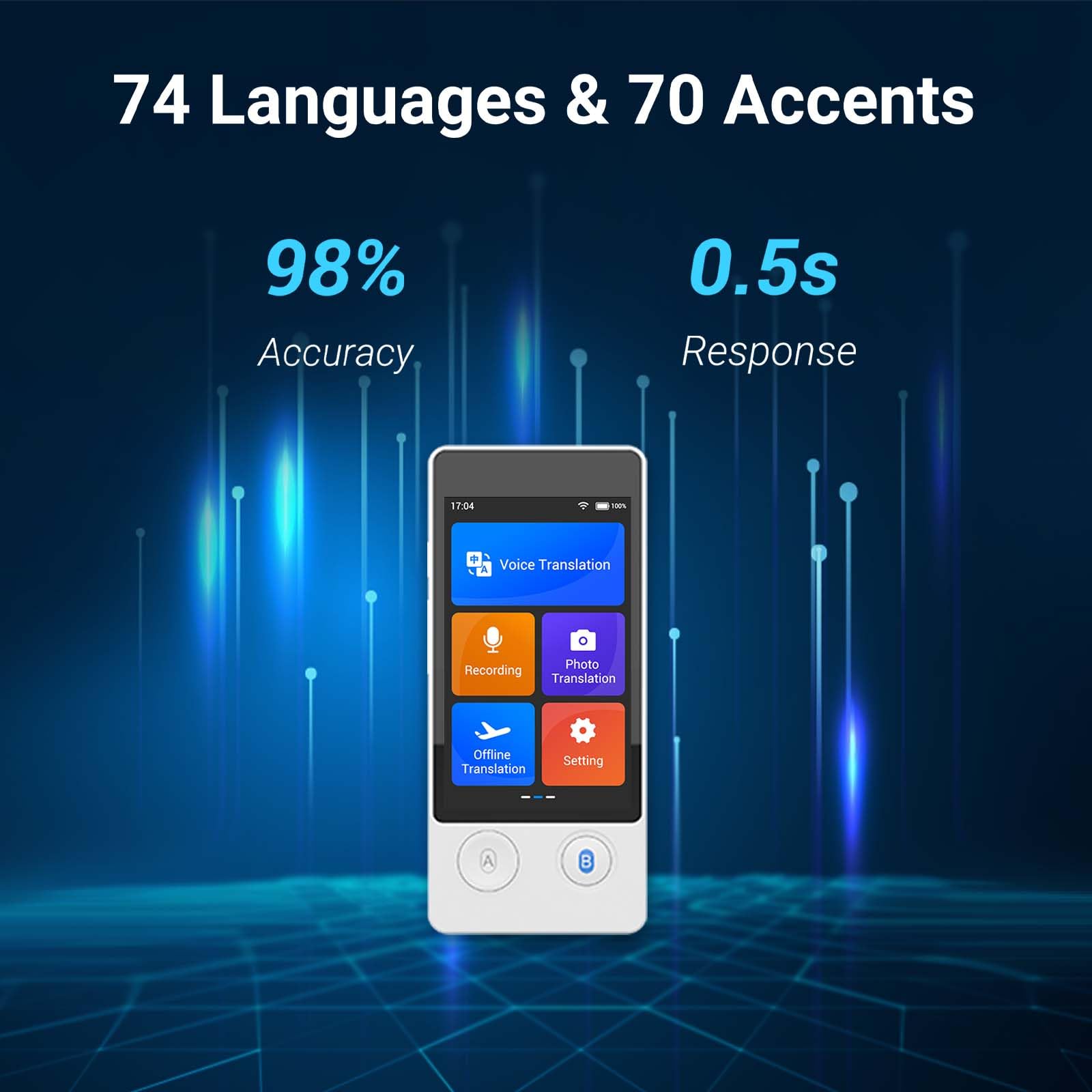 Wooask Offline Translator Device W12 144 Languages 98% Accuracy