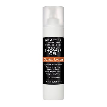 DEMETER Suntan Lotion Shower Gel, Body Wash for Men and Women, Contains No Sunscreen, 8.4 Oz