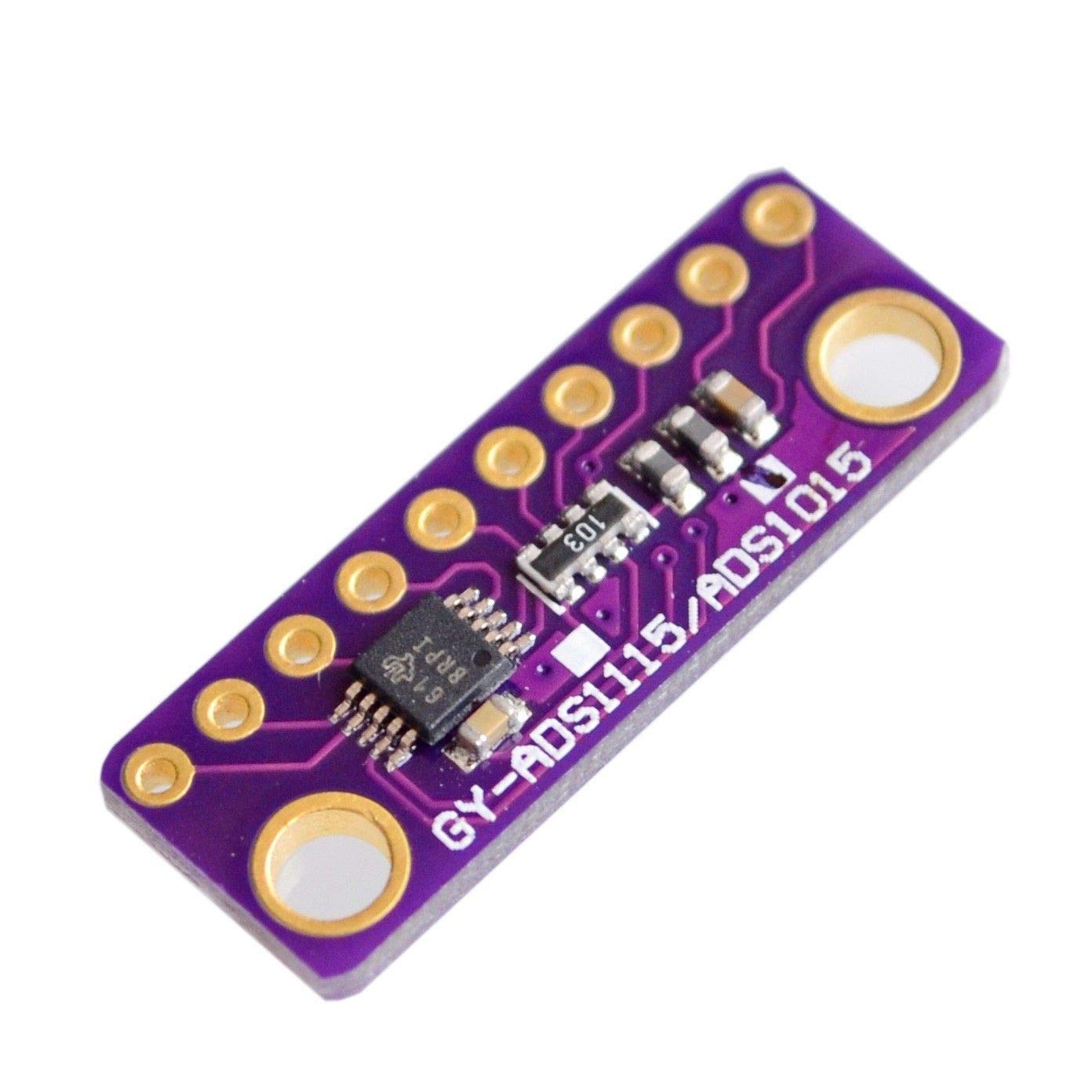 2pcs I2C ADS1015 12-bit Precision ADC 4 Channel Converter Module Development Board Module with Programmable Gain Amplifier