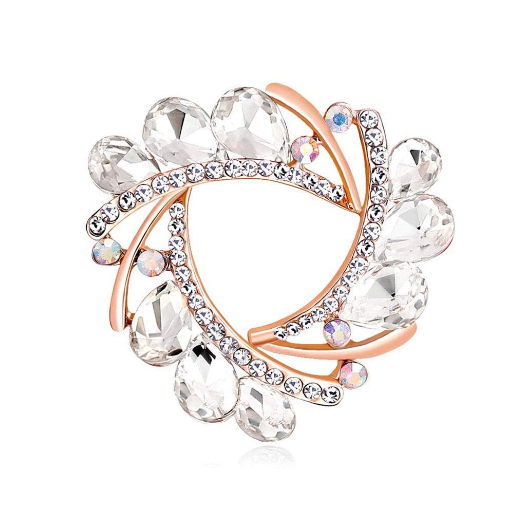 Brosche Mode Dual-Use-Brosche Schals Schnalle Kristall Pin Brosche Blumen Schnalle