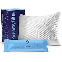 DreamyBlue Signature Pillow w/Adjustable Loft &bull; Shredded Memory Foam Fill &bull; Neutral Alignment for Side, Back, and Stomach Sleepers &bull; Washable Bamboo Rayon Cover &bull; CertiPUR-US Certified Foam (Queen)