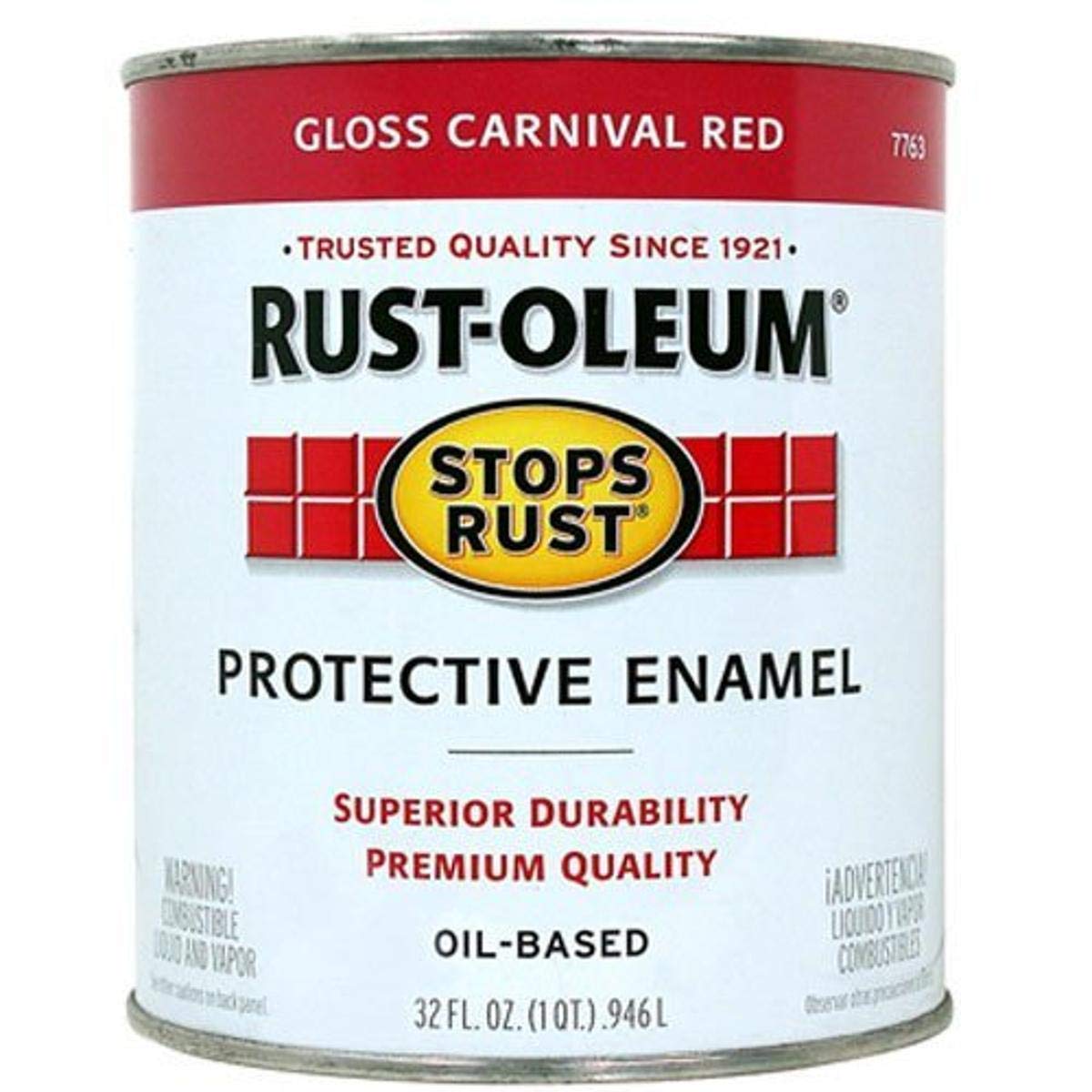 Rust-Oleum Stops Rust Brush On Protective Enamel Paint, Gloss Carnival Red